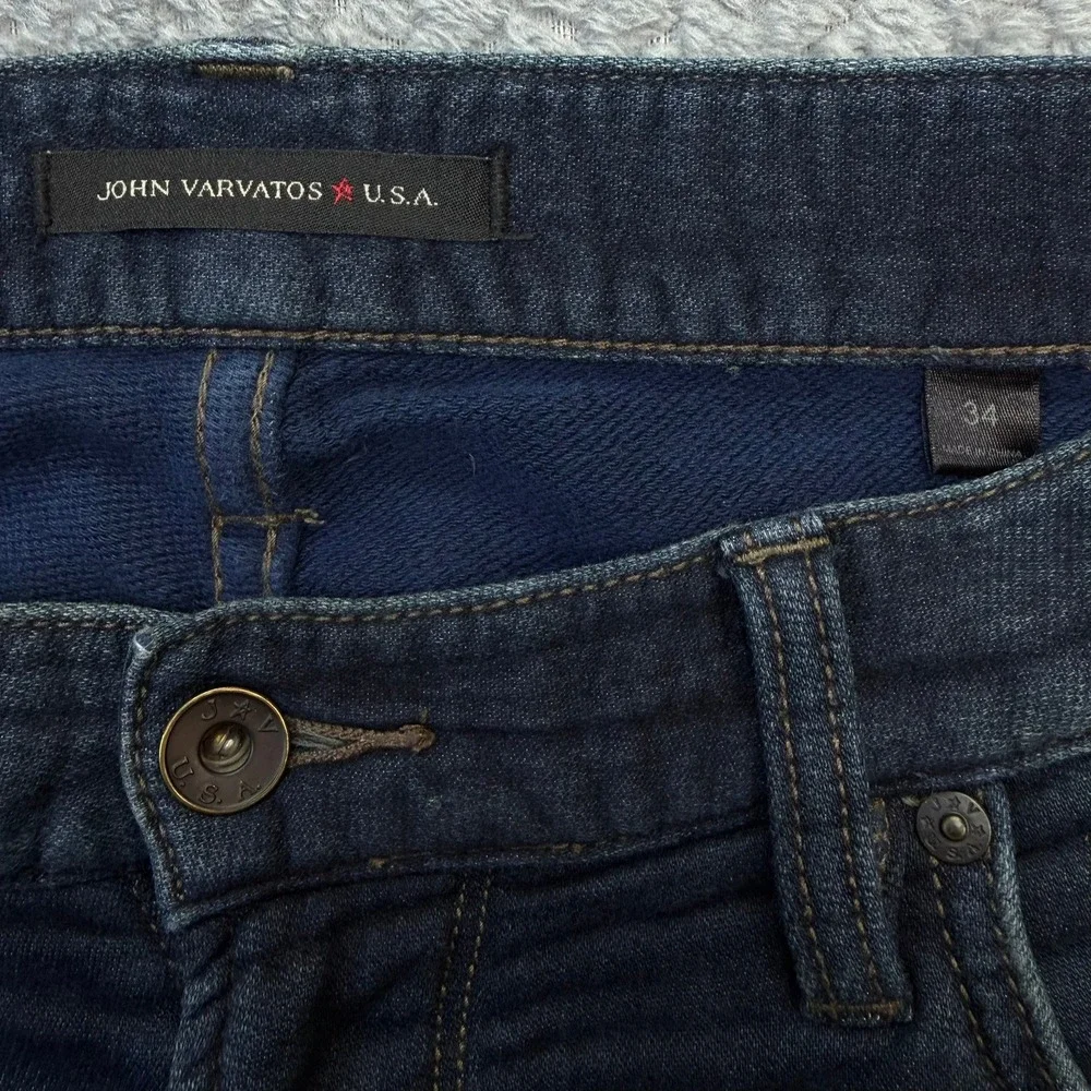 John Varvatos USA Jeans Mens 36x27 Blue Bowery Slim Straight‎ Dark Wash J306S4B